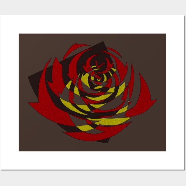 Shield and Roses - Red & Gold Wall Art by ForsakenSky